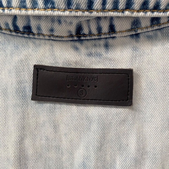 Blank NYC Time Zone Blue Washed Denim Short Sleeve Cotton Casual Romper Size S - Picture 3 of 12